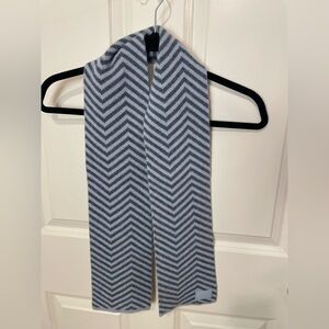 Coach Blue and Gray Chevron Lambswool Scarf